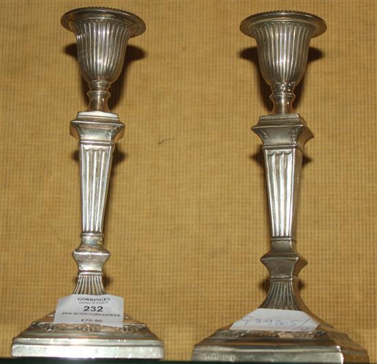 Pair silver candlesticks